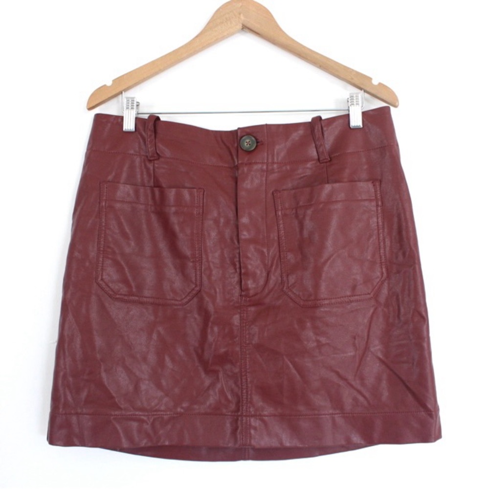 Maeve by Anthropologie The Colette Faux Leather Mini Skirt